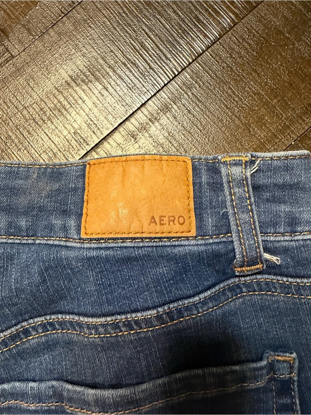 Aeropostale Dark Blue Rolled Cuff Denim Shorts